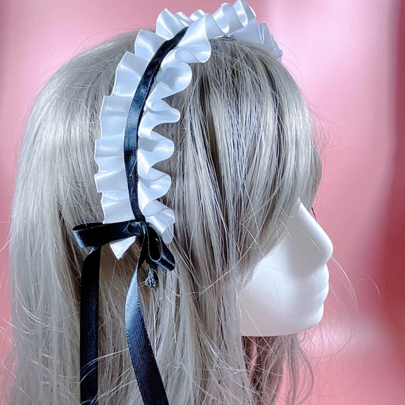 Serre-tête plissé de cosplay - Lolita serre t te pliss en forme de n ud papillon pour femme et fille accessoire - Tenue de festival
