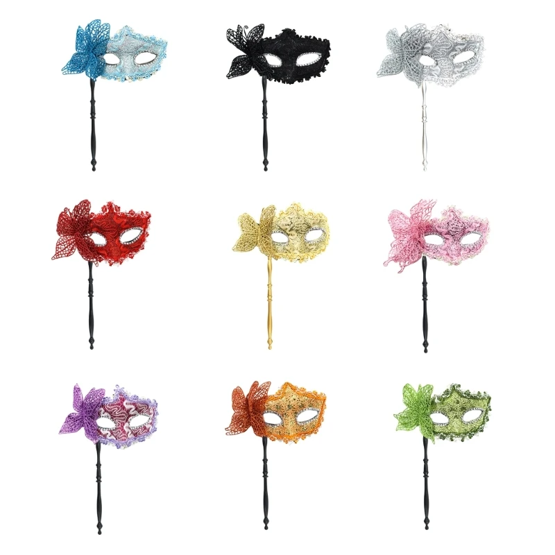 Mask with Holding Stick - Masque bal soir e masque mascarade avec b ton maintien demi masque pour carnaval - Tenue de festival