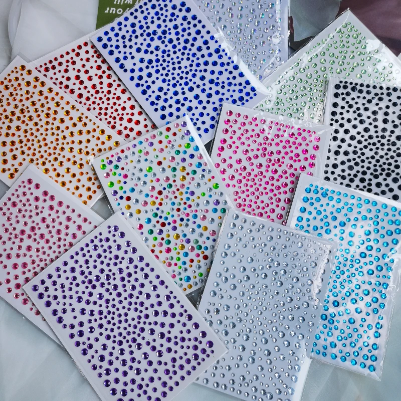 Self-adhesive Glitter Tattoos - Tatouages de perles simul es d autocollants de maquillage f te festival de musique performance sur - Tenue de festival