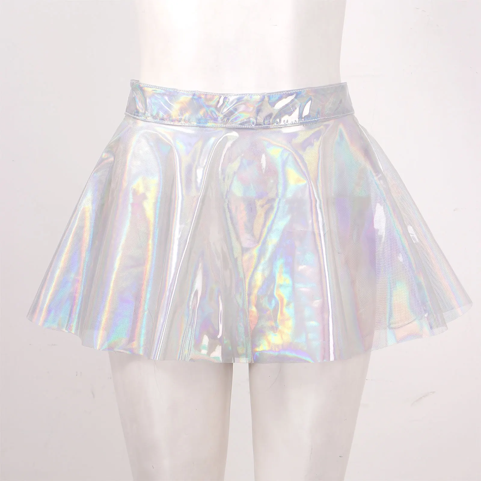 Mini jupe transparente satiné - Kf h a d ebfa e a a d af u jupe vas e transparente brillante a line pour femmes tenue de club sexy tenue empil e - Ropa de festival