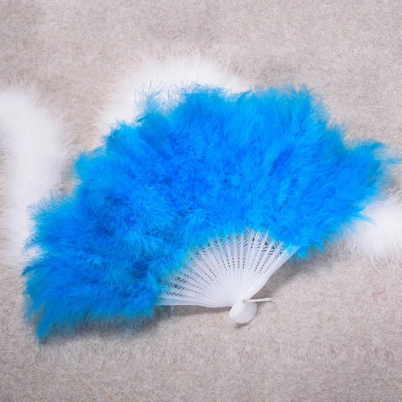 Eventail plume - Kf h feba f cf da ec c e o costume en plumes douces pour femmes ventail pliable main pour dames fans de danse de th - Ropa de festival