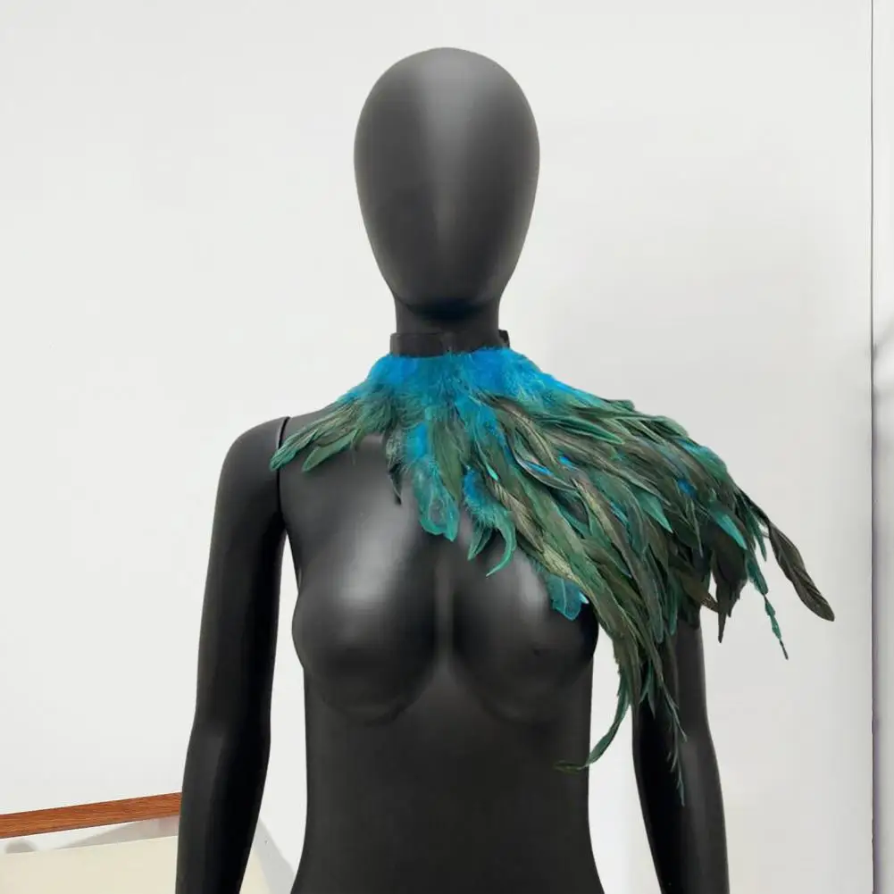 Collier de plumes - Kf s d aa f d b f costume de danseuse r tro gothique r glable avec faux col pour cosplay ch le plumes - Tenue de festival