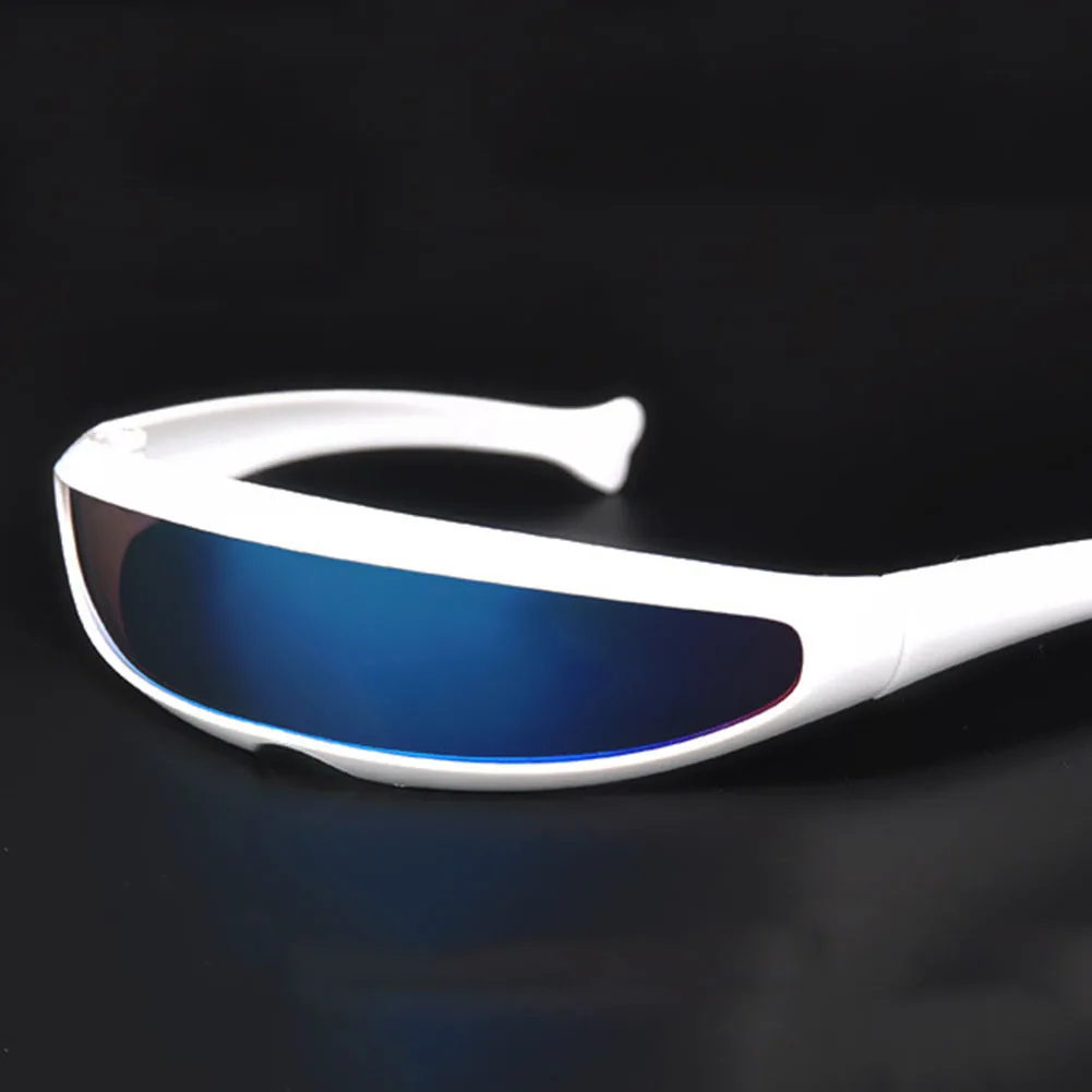 Futuristic Sunglasses - Kf s f c dcca a bc affe h lunettes de soleil futuristes visi re cyclope troite pour hommes lunettes laser uv lentille miroir personnalis - Tenue de festival