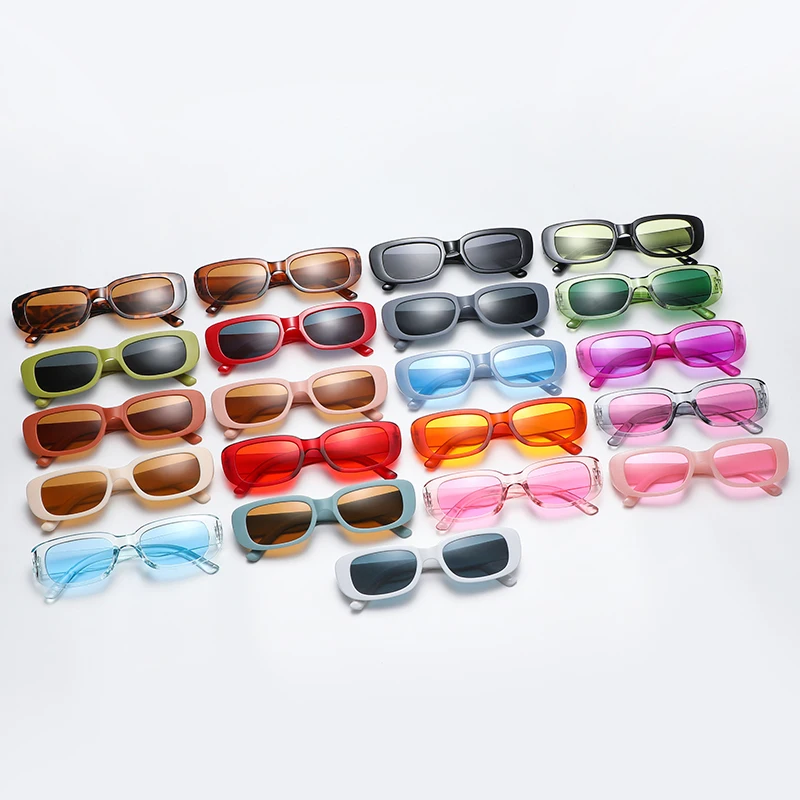 Lunettes de soleil rectangulaires vintage - Kf s b ddb c b f fc d lunettes de soleil rectangulaires vintage pour femmes petites lunettes de soleil carr es lentille d grad - Tenue de festival