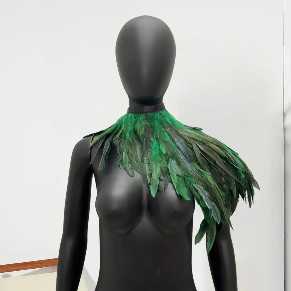 Collier de plumes - Kf s f dfb d d e d c a costume de danseuse r tro gothique r glable avec faux col pour cosplay ch le plumes - Tenue de festival