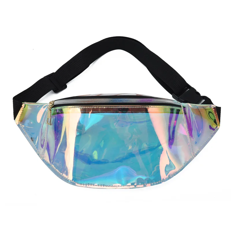 Holographic fanny pack - Kf s ea cd fd ec d cd bef i sac banane laser absorbe ouissant de personnalit sac de poitrine holographique tanche fermeture de poche bandouli - Tenue de festival