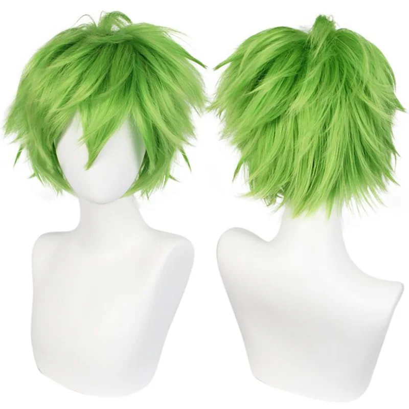 Perruque de cosplay courte - Kf s d f e a fc ab bc bc e f g perruque cosplay courte universelle pour homme argent rouge rose blonde vert noir droite halloween ixcostum e - Ropa de festival