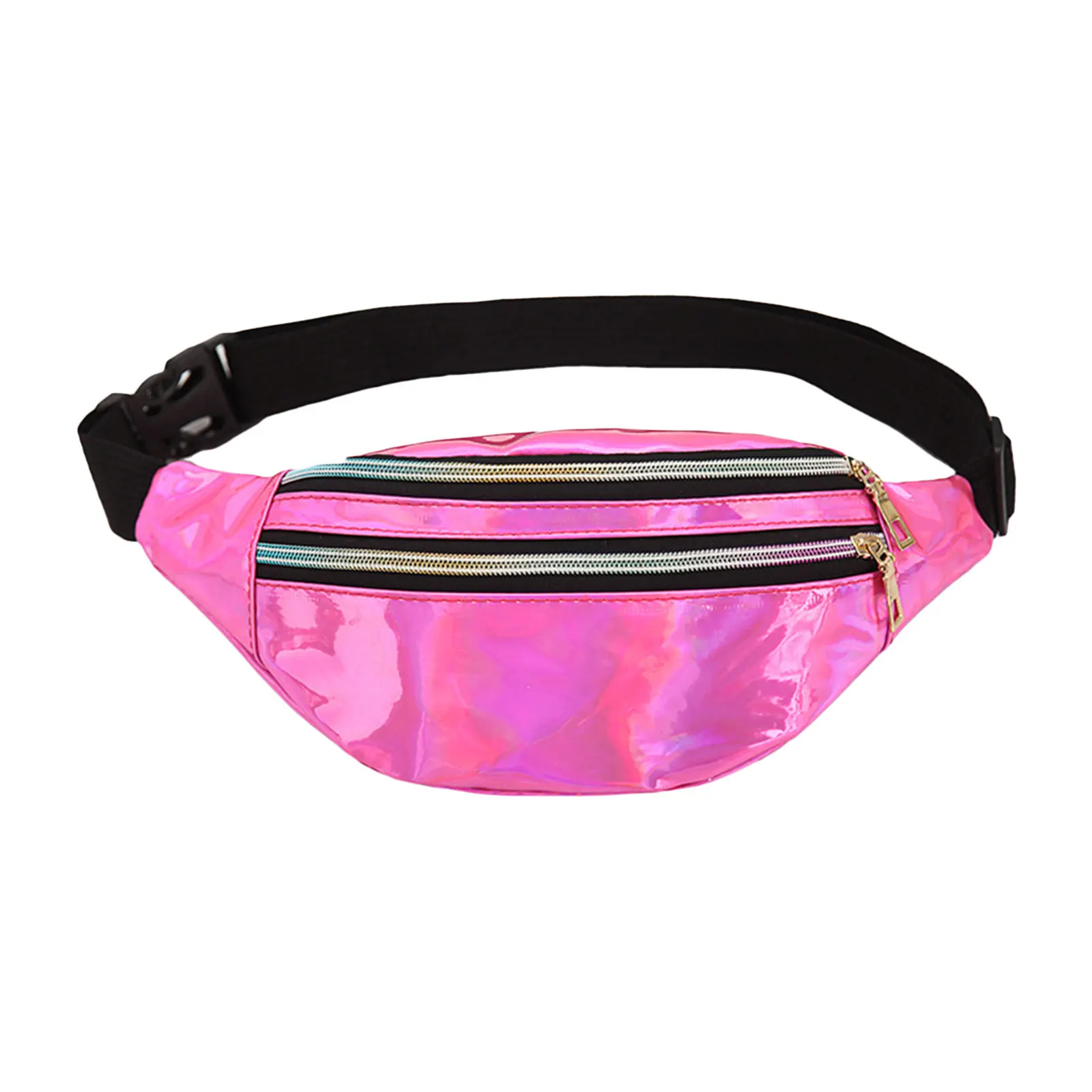 Sacs banane holographique - Kf s e d b bfb ded bj sacs banane holographiques unisexes pour femmes et hommes sacs de taille laser argent sacs de poitrine - Ropa de festival