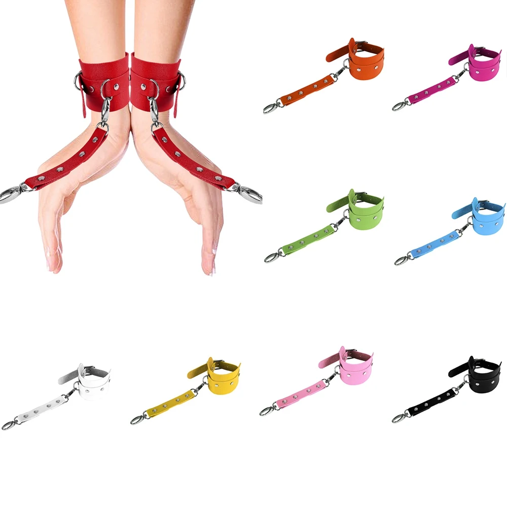 Bracelet bondage - Kf h db e a c d cf da e e b ceinture de bondage en cuir pu avec harnais mains attach es lingerie f tiche sexy punk - Ropa de festival