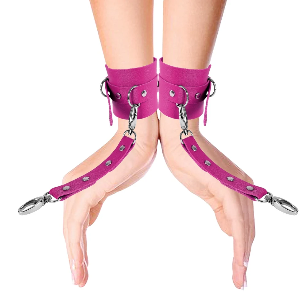 Bracelet bondage - Kf hdf e f b f b b aebe c ceinture de bondage en cuir pu avec harnais mains attach es lingerie f tiche sexy punk - Ropa de festival
