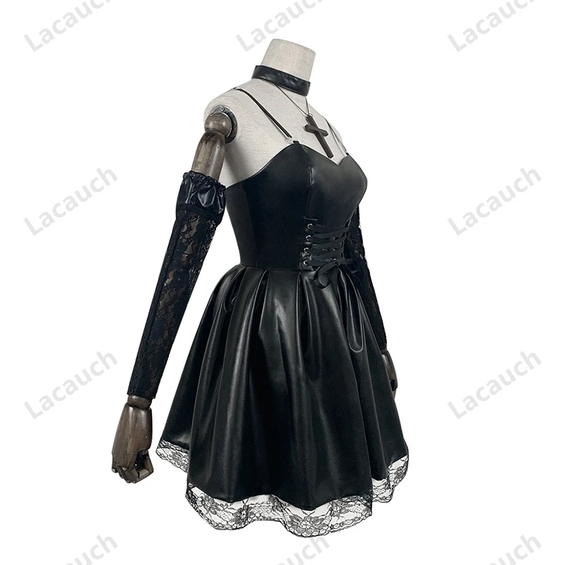 Cosplay Costume of "Misa Amane" from Death Note - Kf hf fc b ca d a fcc b fb t costume de cosplay de death note misa amane robe sexy en cuir bijoux de cou bas - Tenue de festival
