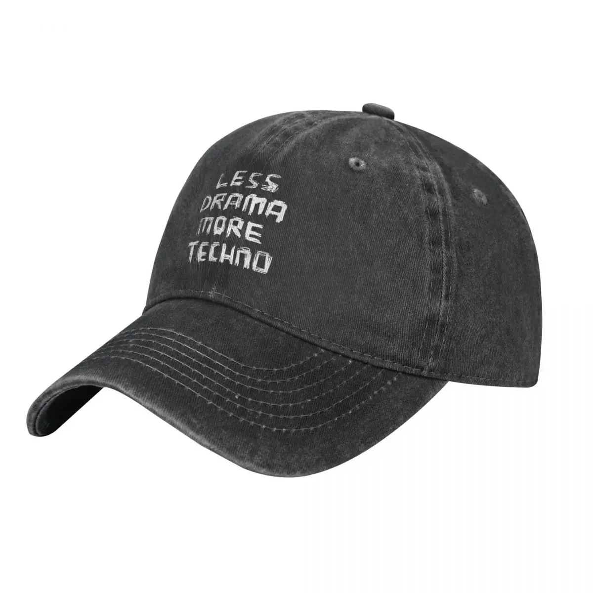 Less Drama More Techno Cap - Kf s b e c b eb e z moins drame plus techno casquette chapeau de cowboy chapeaux casquette femme homme - Tenue de festival