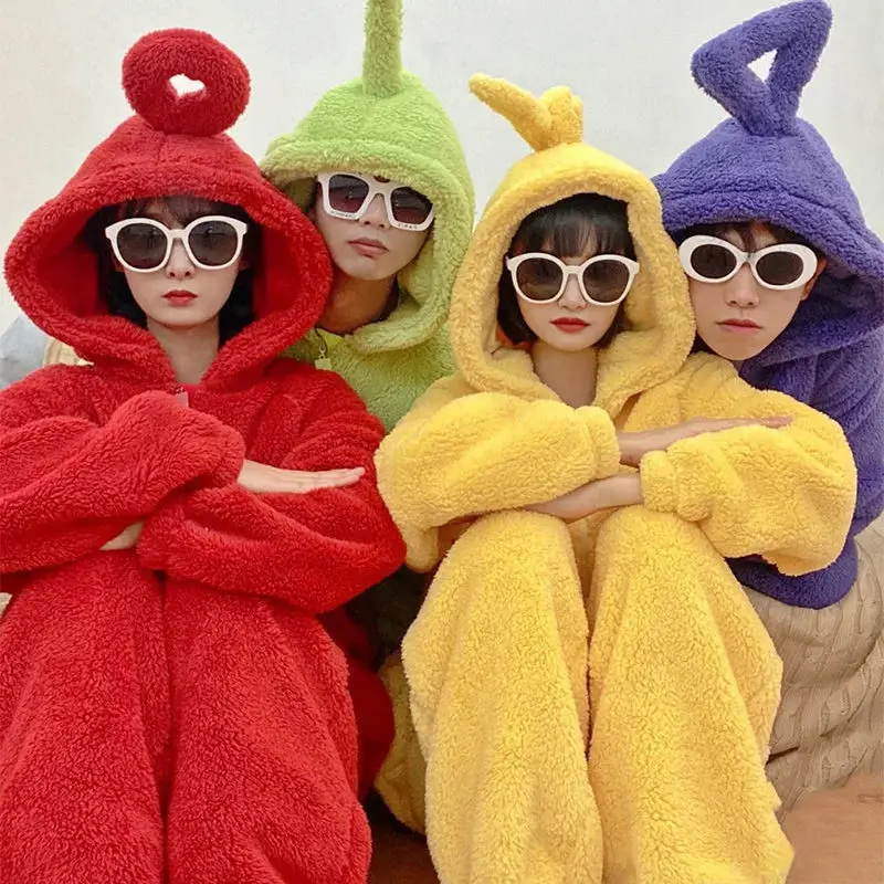 Teletubbies Costume - Kf s add ef ad b d ef v costumes teletubbies pour enfants et adultes pyjamas doux manches longues costume de pi ce v tements - Tenue de festival