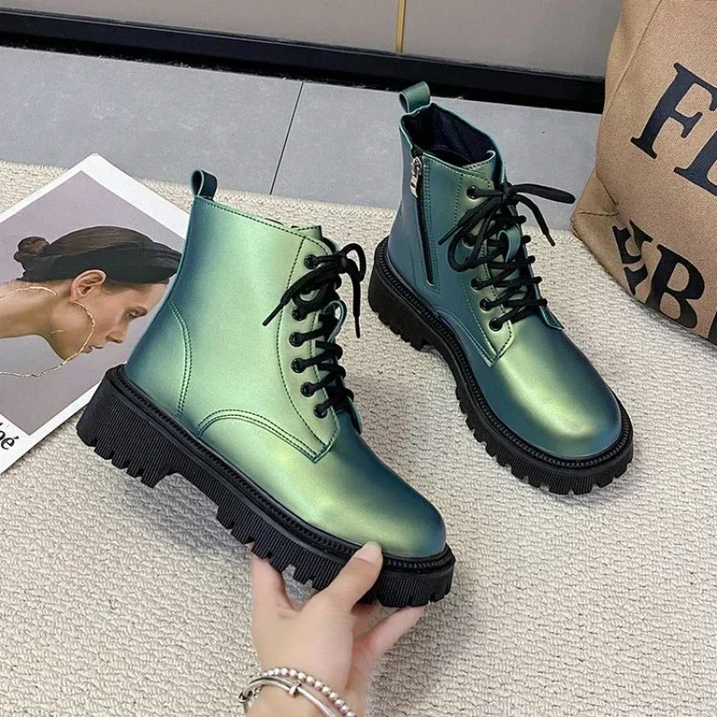 Short Patent Leather Boots - Kf s cb a ed b cf a e ab dc bottes courtes en cuir laqu brillant pour femmes coordonnantes durables banquet voyage chaussures d contract es - Tenue de festival