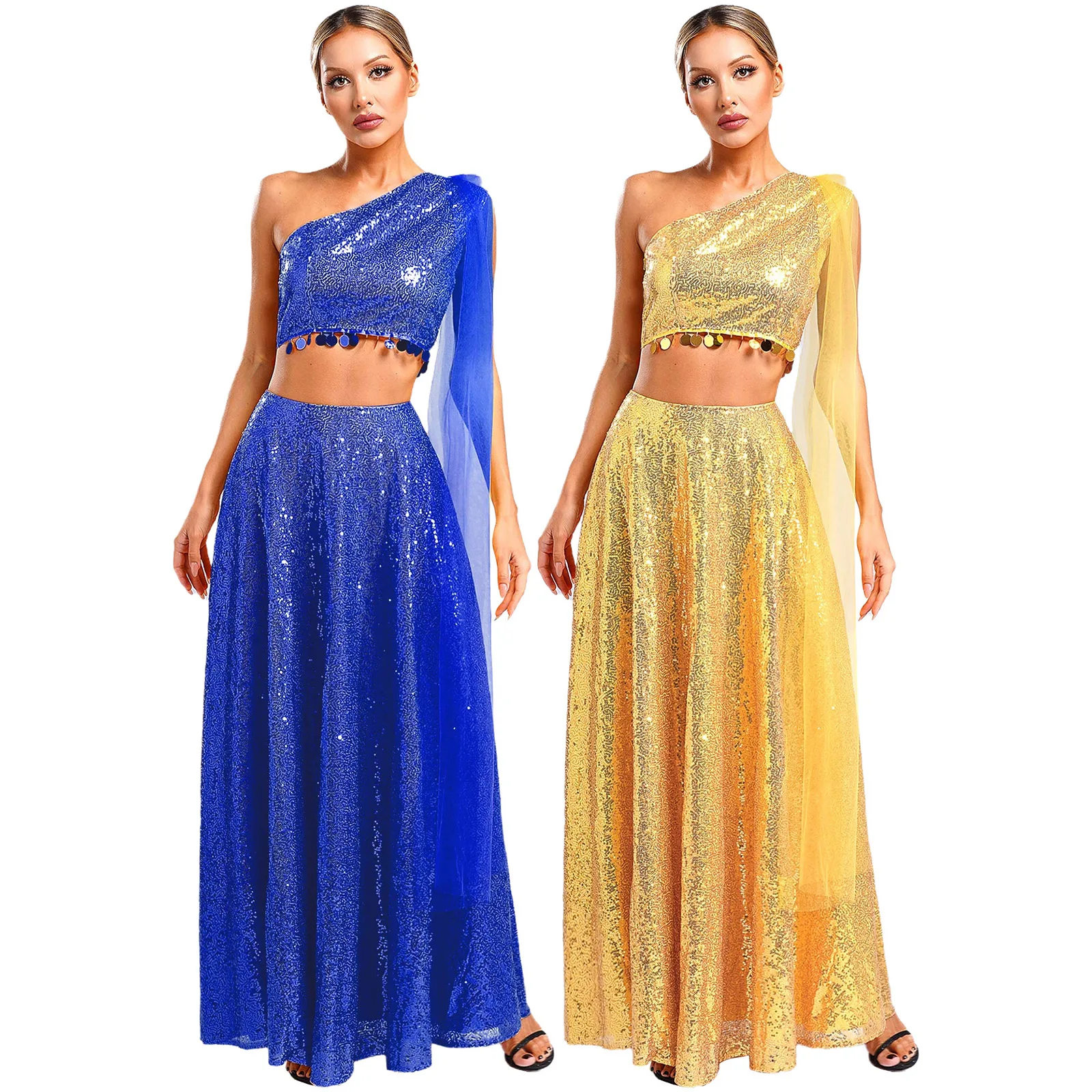 Ensemble de robe de soirée indienne à paillettes - Kf s be b f c e ebbj - Ropa de festival
