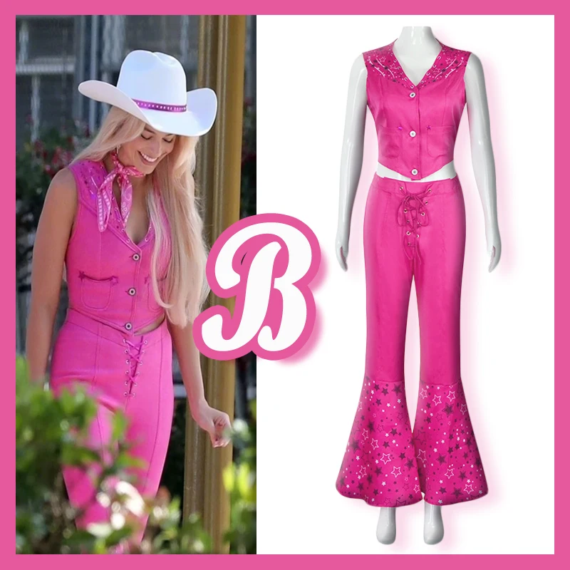 Costume de cosplay de "Barbie" Cowgirl - Kf s e edb c acc ef ceaab e cw costume cosplay de cowgirl pour femme tenue d halloween d guisement western rose margot robbie barbiee - Ropa de festival