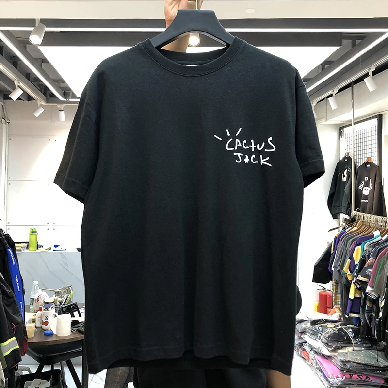 T-shirt Cactus Jack - Kf s ea a cff ba ae bd e a dc t shirt de luxe en coton pour homme streetwear travis cantum jack hip hop - Ropa de festival