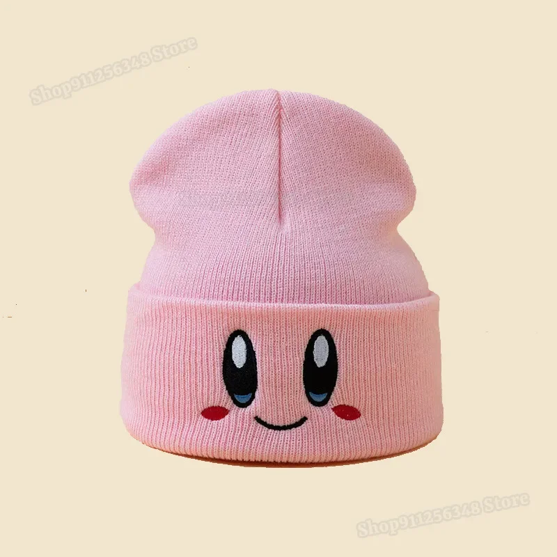 Bonnet "Kirby" - Kf s bac b b dc c bcdd d bonnets toiles kirby pour femmes bonnets de dessin anim kawaii casquettes chaudes d hiver pour enfants - Ropa de festival