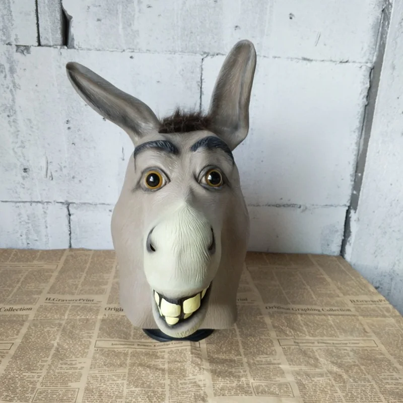 Shrek's Donkey Mask - Kf s dd f d c f e ef f dd f masque matkey loquacious donkey dance halloween funny horsehead performance animal hood apk play - Tenue de festival