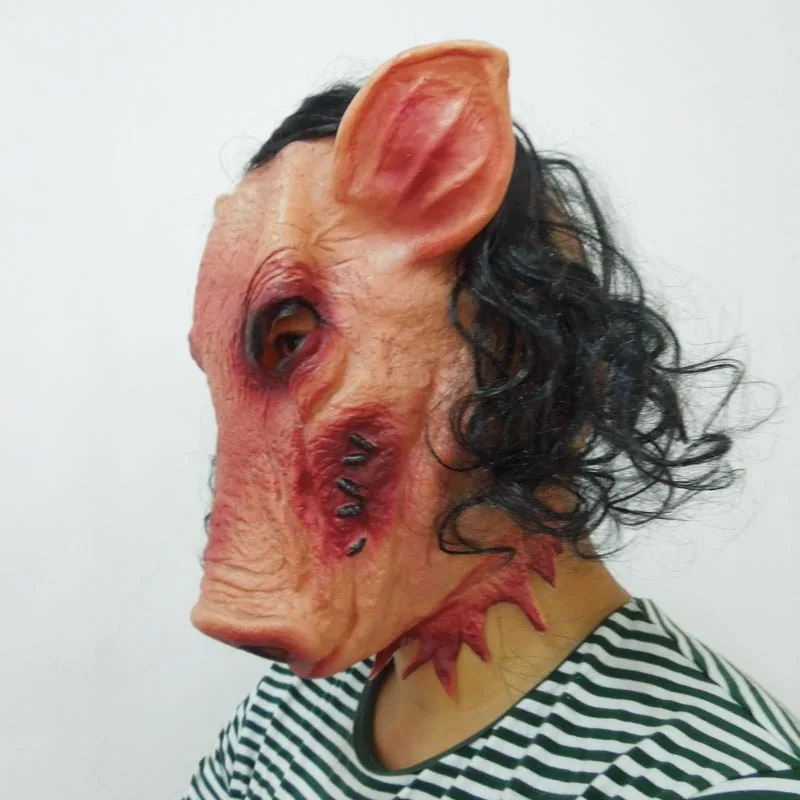 Latex Pig Man Mask - Kf s e f d b b af f c masque en latex de haute qualit et durable fournitures de festival viande s re et non - Tenue de festival
