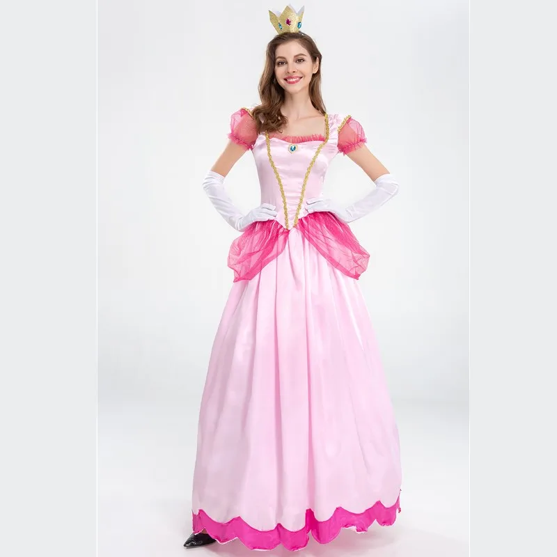 Princess Peach Cosplay Costume - Kf s cf c ff a ba a ccc cg costume de plombier super bro d halloween pour adulte robe de cosplay de la reine alice - Tenue de festival