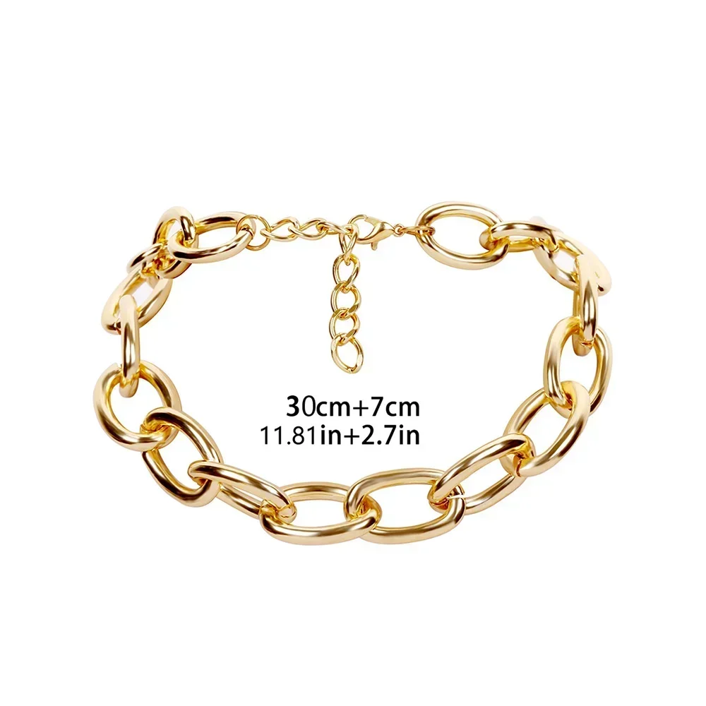 Chunky Chain Choker Necklace - Kf s fb a b a b ce e c f t jometal collier ras du cou europ en pour femme lien simple manilles de personnalit pendentif vintage - Tenue de festival