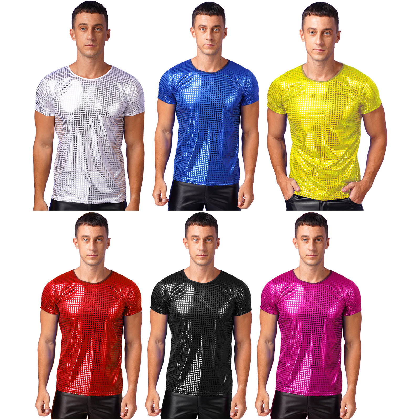 T-shirt brillant pour homme - Kf s cc a b ab f a m - Ropa de festival