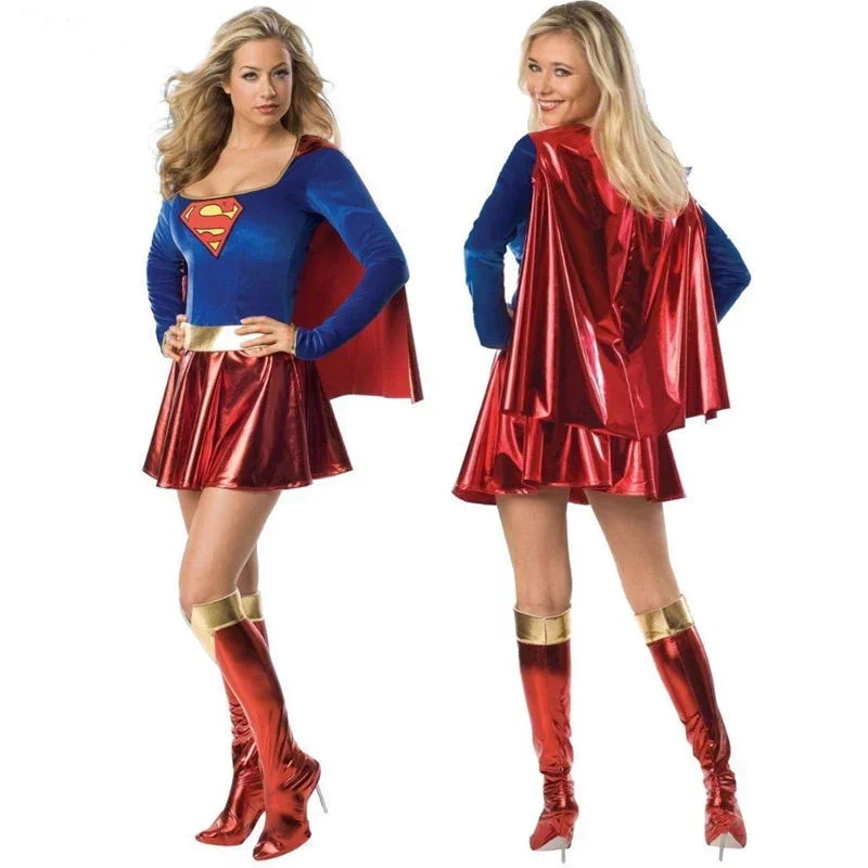 Costume de "Superwoman" - Kf s c cb b ef ea a a d ccb f robe de cosplay avec couvre chaussures pour femme costume d halloween pour enfant super fille - Ropa de festival