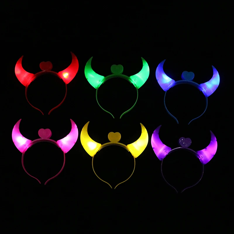 Luminous Devil Horn Headband - Kf s c bd c f a aba dd ep cerceaux de cheveux lumineux led pour enfants et adultes jouets lumineux d coration de f te - Tenue de festival