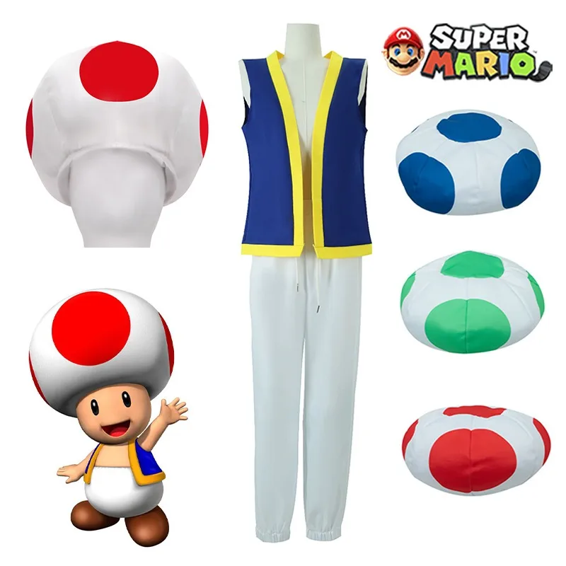 Costume de cosplay "Toad" - Kf s e de db f d a f costumes de cosplay super mario toad pour enfants et adultes tenue de performance de jeu chapeau - Ropa de festival