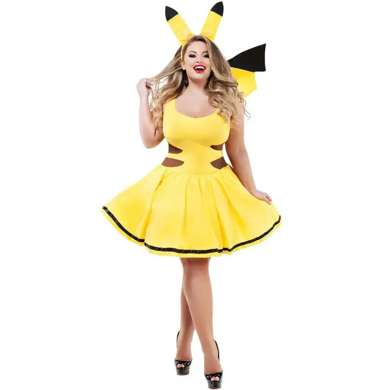 Robe "Pikachu" - Kf s ab c f c a b c de b v tements pokemon py play pour filles v tements d halloween anime pikachu f te de - Tenue de festival