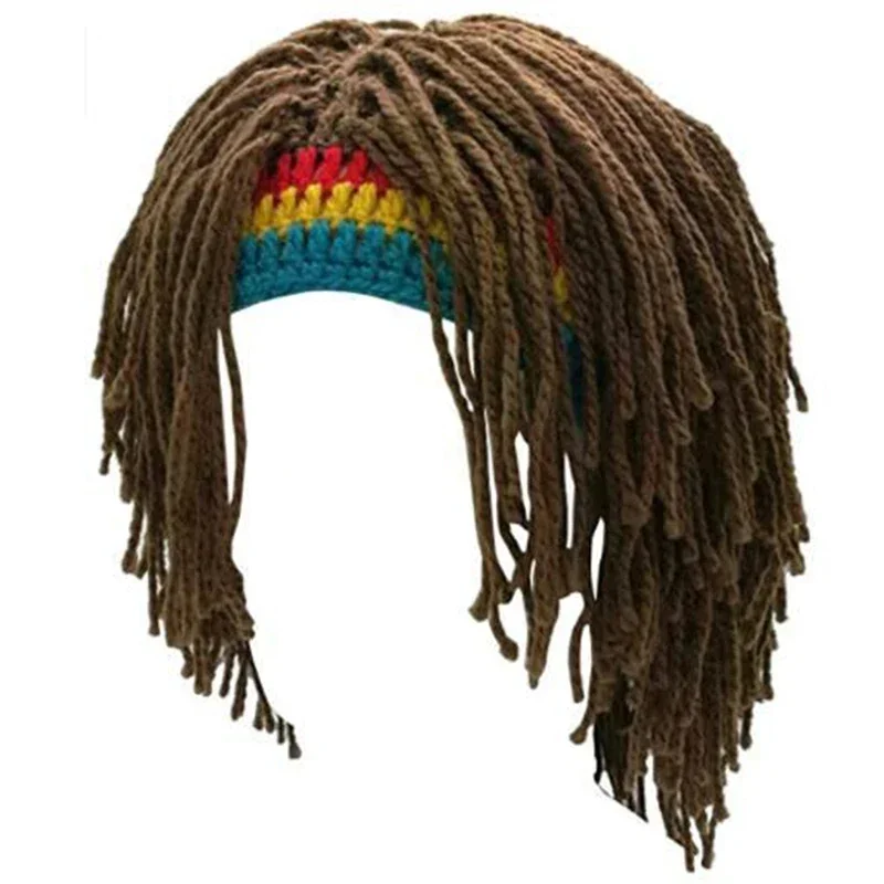 Bonnet perruque rasta - Kf s f e c c c ed c fj chapeau chaud au crochet fait main pour hommes casquettes hip hop halloween no l cadeaux d - Ropa de festival
