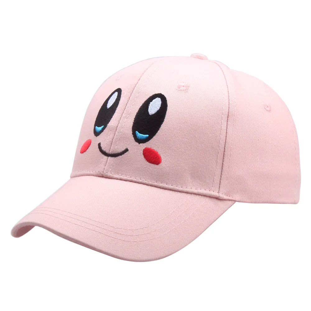 Casquette "Kirby" - Kf s c d be aa f e cddi chapeau de baseball brod avec visage souriant rose pour fille pare soleil langue de canard kirbil - Ropa de festival