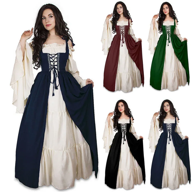 Robe de cosplay médiéval - Kf s df e c d aa af fdp robe de cosplay style punk m di val pour femme costume d halloween d guisement de - Tenue de festival