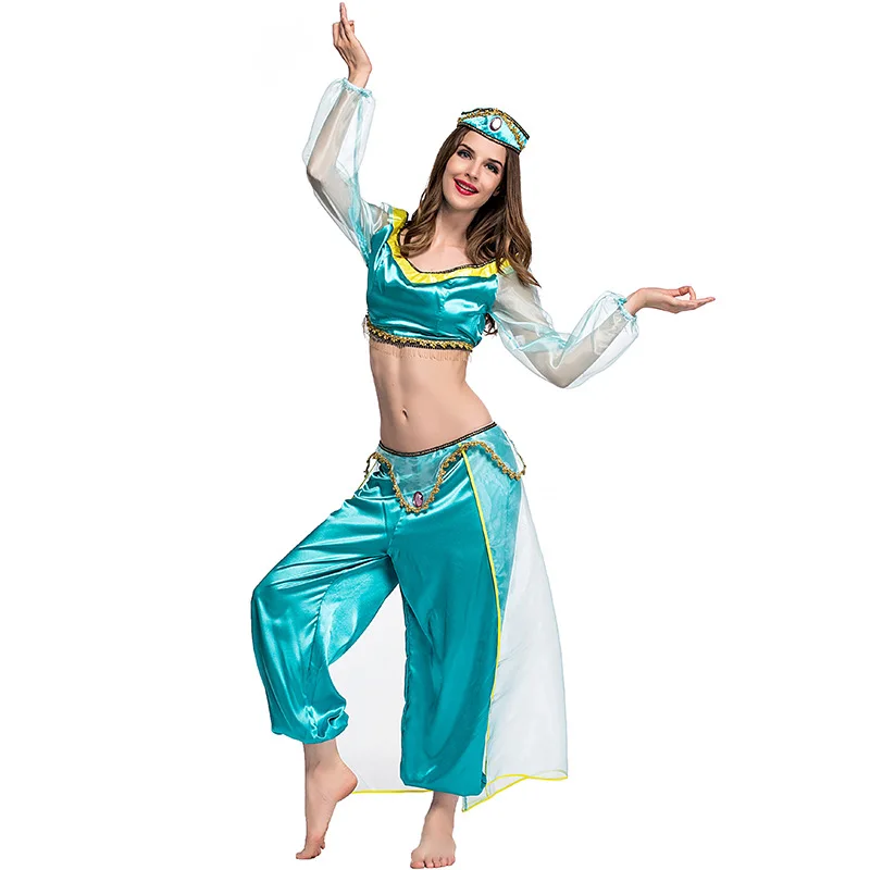Costume de "Princesse Jasmine" - Kf s feca c ab a f cft costume de princesse jasmine pour femme tenue de brevdu ventre arabe robe de barrage de lampe - Ropa de festival