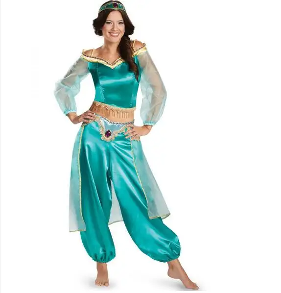 Princess Jasmine Costume - Kf s e b dab bb b b a f cdft costume de princesse jasmine pour femme tenue de brevdu ventre arabe robe de barrage de lampe - Tenue de festival