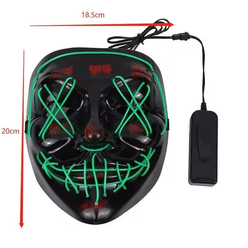 Masque la purge à LED - Kf sa f bd a b b bdb k masque de cosplay plonger oyant led halloween carnaval no l masade f te tim bo te - Tenue de festival