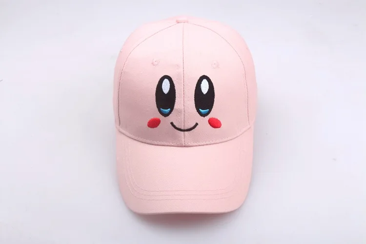 Casquette "Kirby" - Kf sb d cd f f f c f b e e t chapeau de baseball brod avec visage souriant rose pour fille pare soleil langue de canard kirbil - Ropa de festival