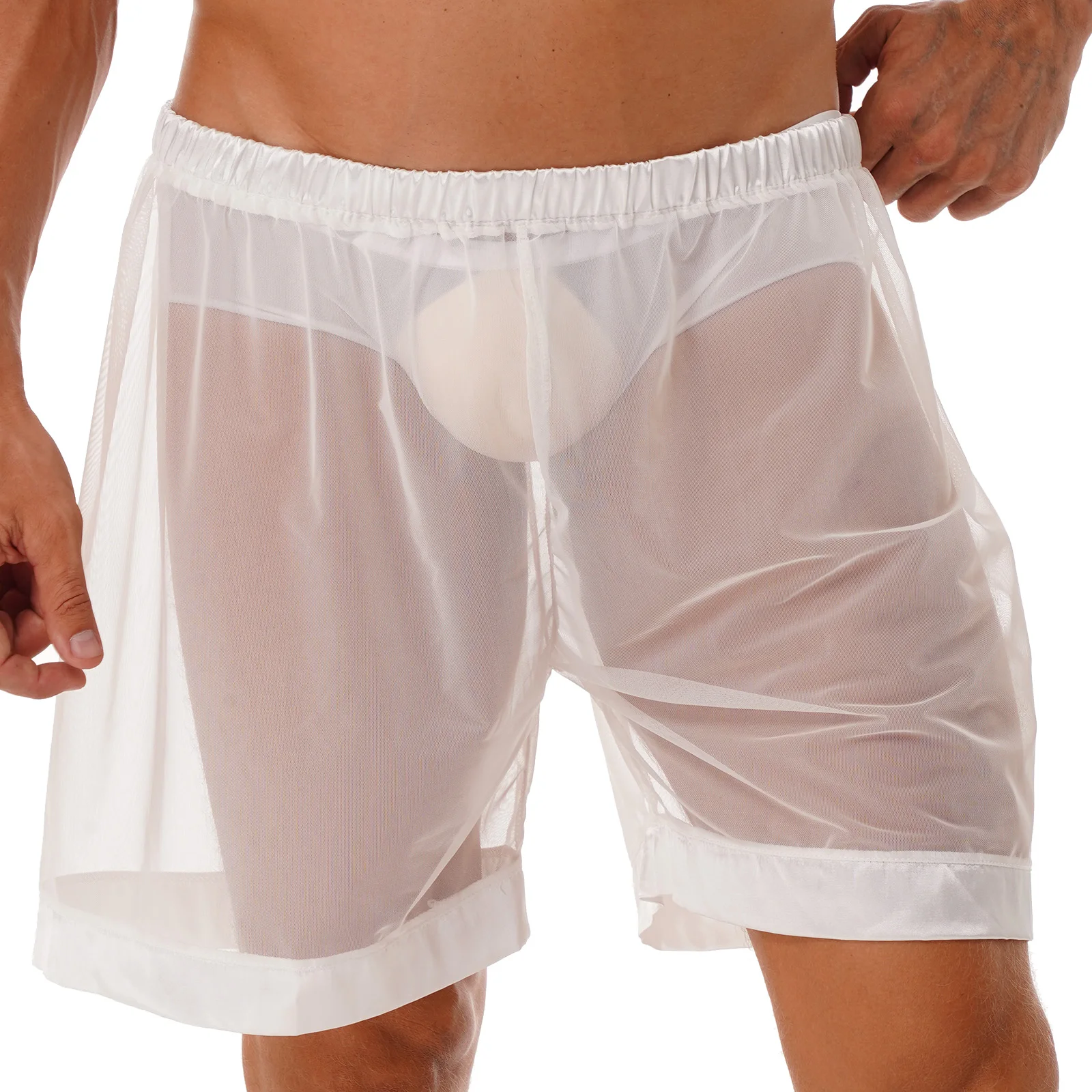 Short en maille transparent pour homme - Kf sbbd f d f be e c aab g boxer en maille transparente pour hommes sous v tements transparents shorts de bain v tements de - Ropa de festival