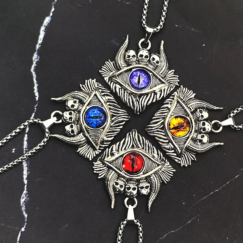 Devil's eye pendant necklace - Kf sbd f d ba ff f eb b o nouveau exquis personnalis mode cr ne diable oeil pendentif collier r tro pendentif pour femmes et - Tenue de festival