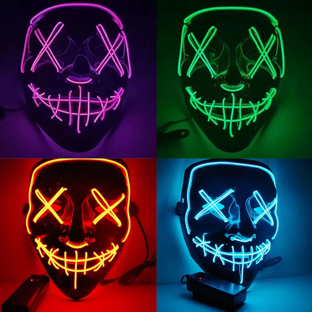 LED Purge Mask - Kf sc df f d ada f ca masque de cosplay plonger oyant led halloween carnaval no l masade f te tim bo te - Tenue de festival