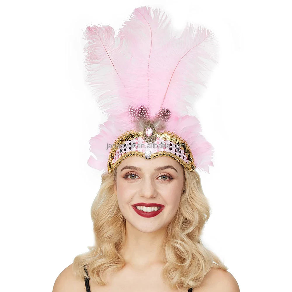 Feather Carnival Headdress - Kf scd cf ac ef accc e a e x pi ce de sauna en plumes de carnaval bande de sauna showgirl pi ce de sauna - Tenue de festival