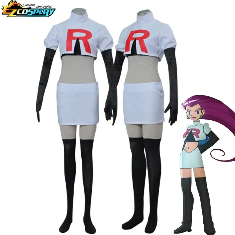 Jessie Team Rocket Costume - Kf sce d a b f fa a c i costume de cosplay anime pour adulte ensemble complet team rocket jesdsmusashi james kojirou halloween - Tenue de festival