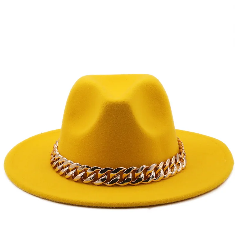 Fedora Hat with Gold Chain - Kf sef d f e fdcb f a ea m - Tenue de festival
