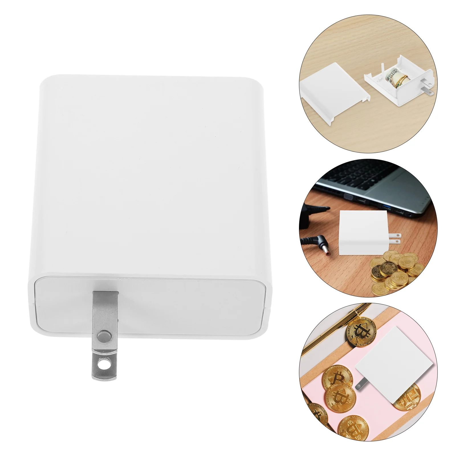 Power Adapter Safe - Kf sefa b bb a bea a d c c bo te de rangement secexamen en plastique et acier inoxydable gadgets de cachette d argent conteneur - Tenue de festival