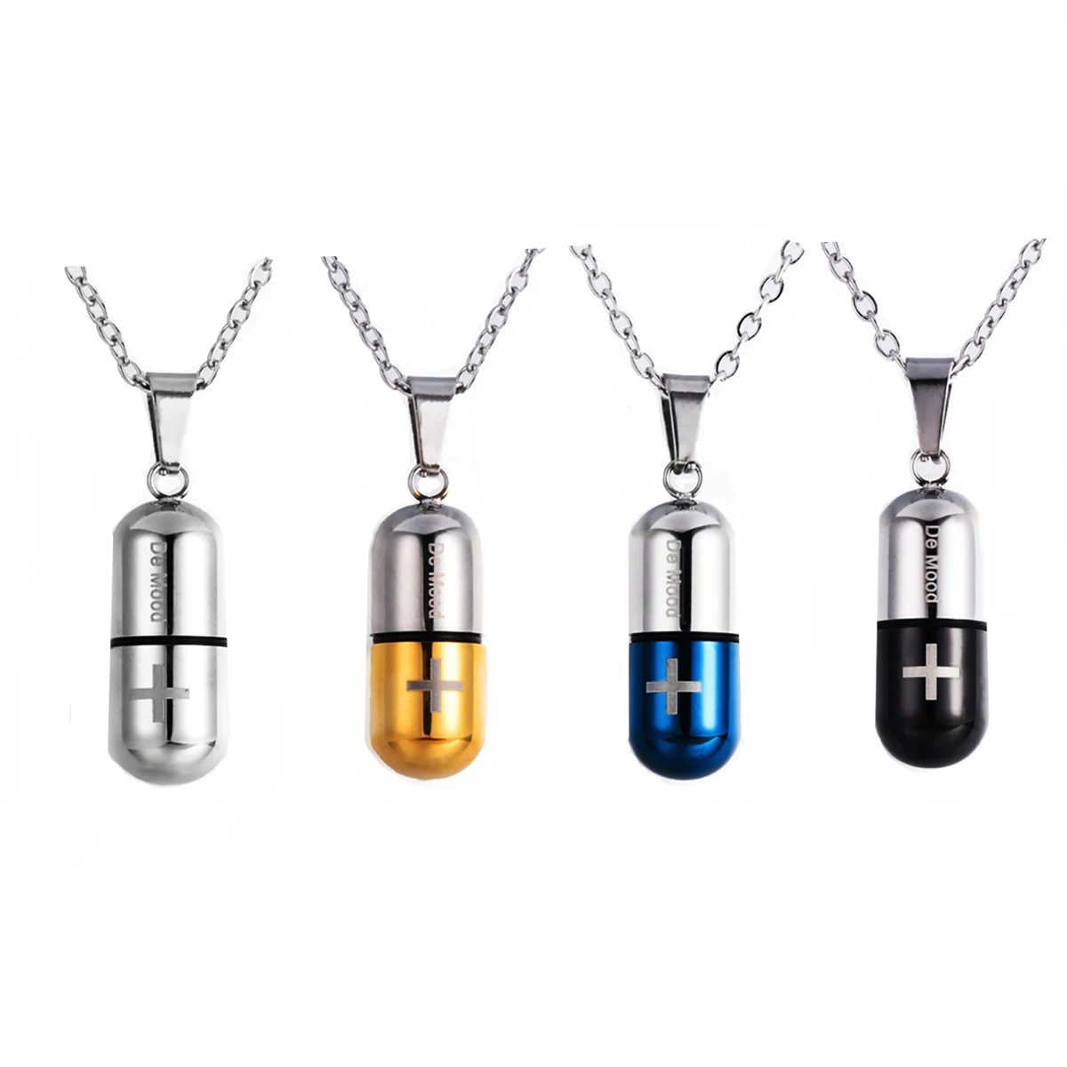 Medication pill pendant necklace - Kf sf e b f e abad f pilules en acier inoxydable pour collier pendentif de m dicament bijoux de cr mation ennuyeux ouvrable - Tenue de festival