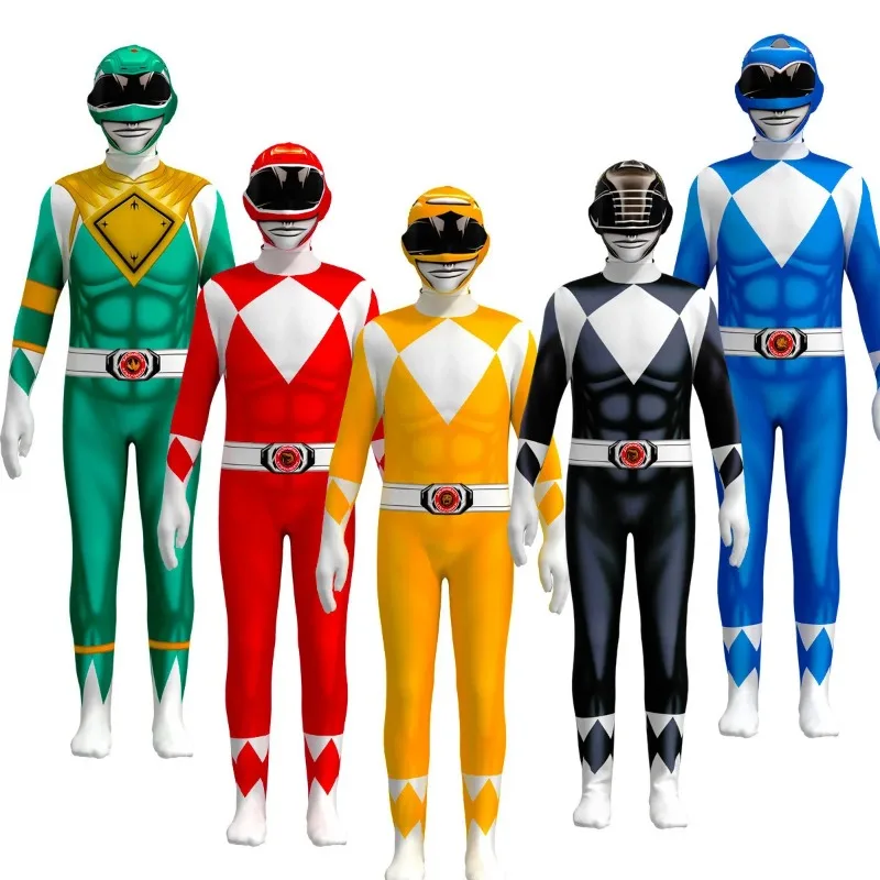 Power Rangers Cosplay Costume - Kf sfb c e dcff eea ae ba al powers samurai sentai shinkenger cosplay costume pour adultes et enfants smile hero combinaison tremp e halloween - Tenue de festival