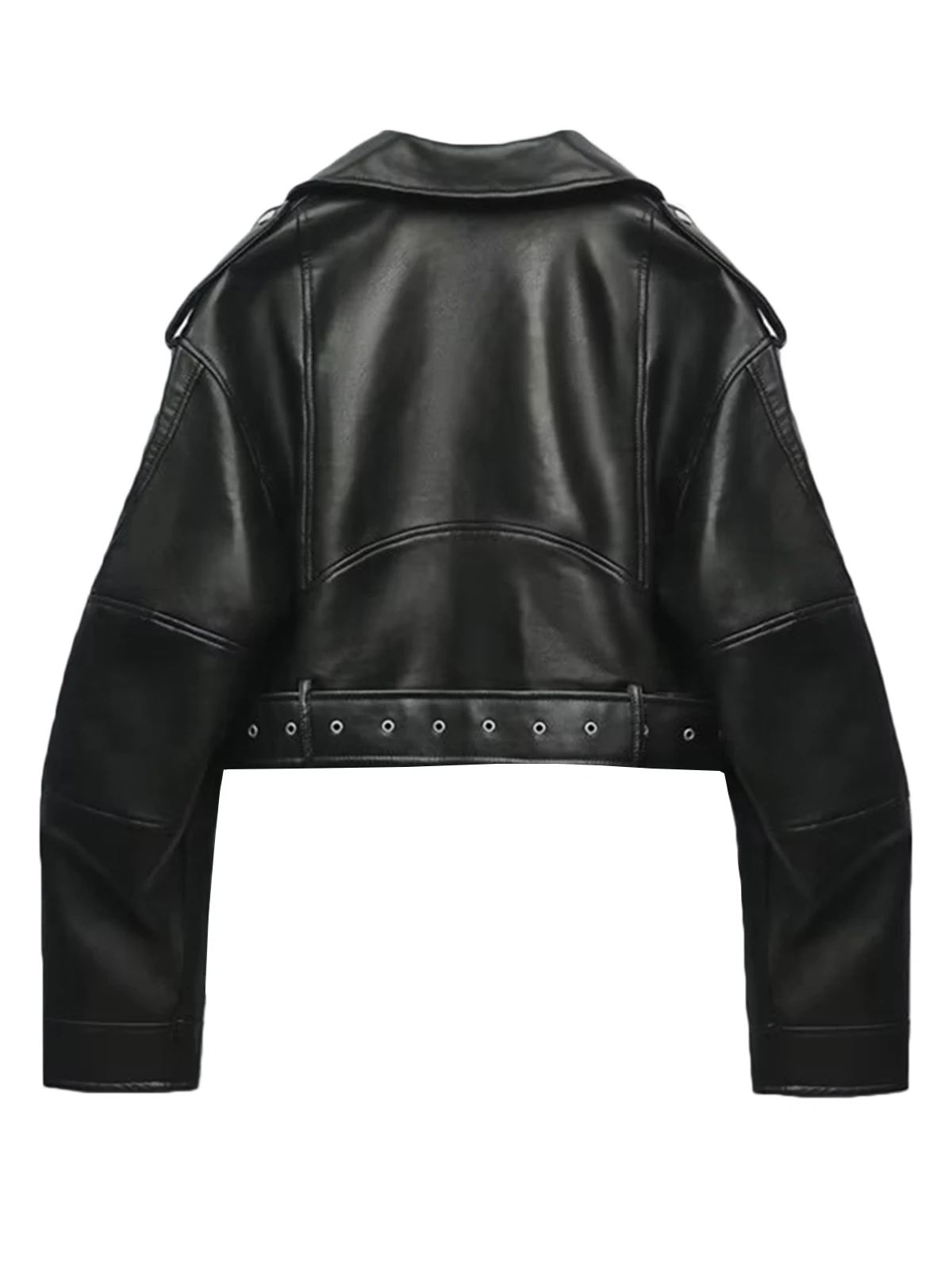Women's cropped faux leather jacket - Kf s f ac ec b a e bbf s fitaylor blouson court en similicuir pu femme d contract avec fermeture clair revers - Tenue de festival
