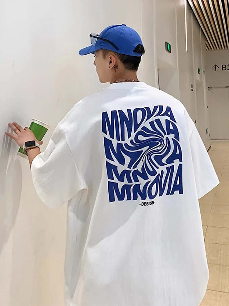 T-shirt oversize MNOVIA - Kf s f d cab ac d a t shirt manches courtes pour homme v tement en coton de qualit streetwear hip hop la - Ropa de festival