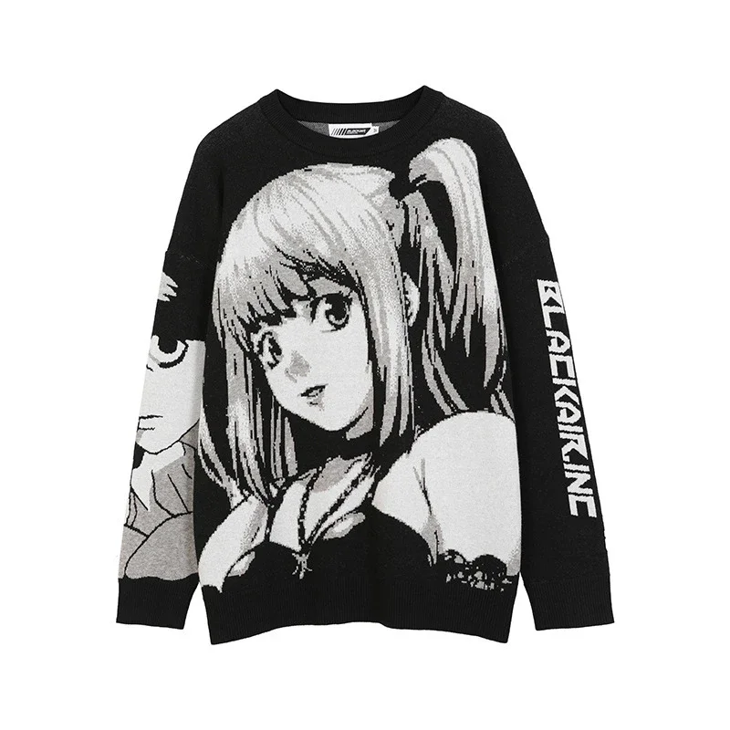 Pull knit Death Note - Kf s add c ec a e dfe b pull en tricot vintage pour femmes pulls respirants manches longues gothiques streetwear y k v tements harajuku - Ropa de festival